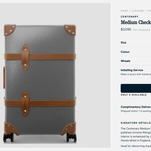 Centenary Globe Trotter Medium Luggage Grey and Caramel NEW